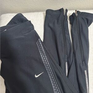 Nike Black Running Leggings with Zipper Accents